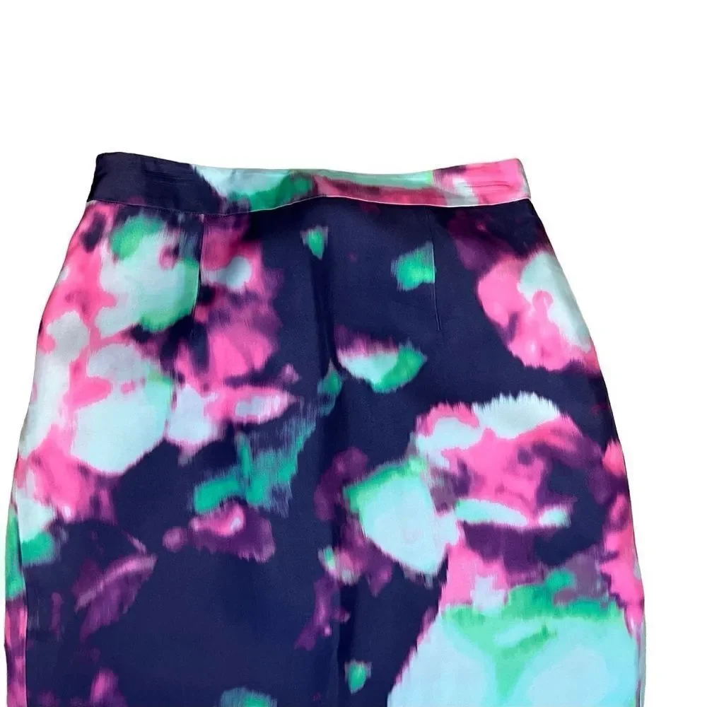 Kate Spade Barry Pink Purple Blue Green Watercolor Skirt. Sz 4. Good Condition